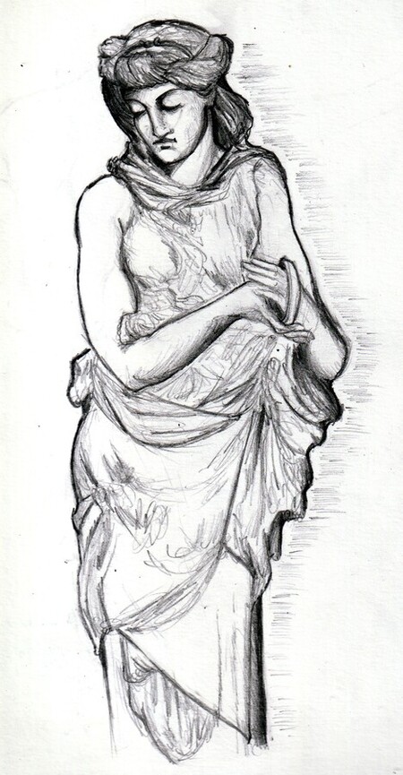 Mus&eacute;e de la Piscine. Figure (Rodin), bois XIXe si&egrave;cle